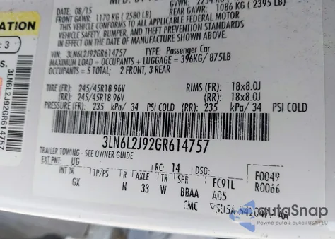 2016 Lincoln Mkz z USA, uszkodzony, nr VIN 3LN6L2J92GR614757